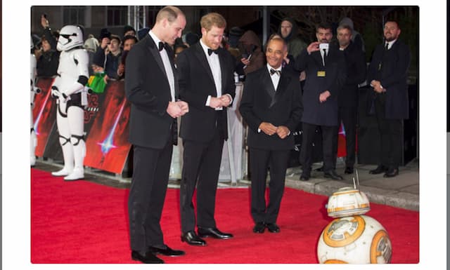 Keseruan Pangeran Harry - William Hadir di Premiere Star Wars: The Last Jedi