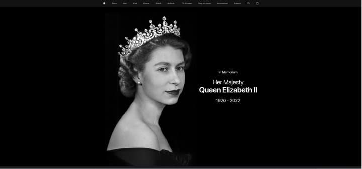 Potret Ratu Elizabeth II Dominasi Laman Web Resmi Apple Potret Ratu Elizabeth II Dominasi Laman Web Resmi Apple