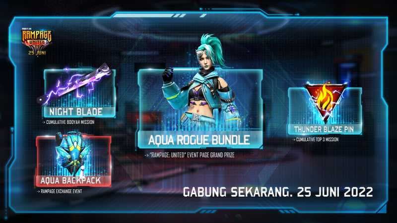 Cuma Login, Gamer Free Fire Bisa Dapatkan Item 'Aqua Rogue Bundle'