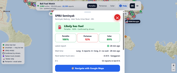 Warga Bali Bikin Situs Pantau Stok BBM di SPBU Pertamina, Cek di Sini