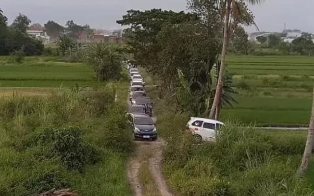 Viral, Mobil Pemudik Nyasar ke Sawah Gegara Ngikutin Google Maps