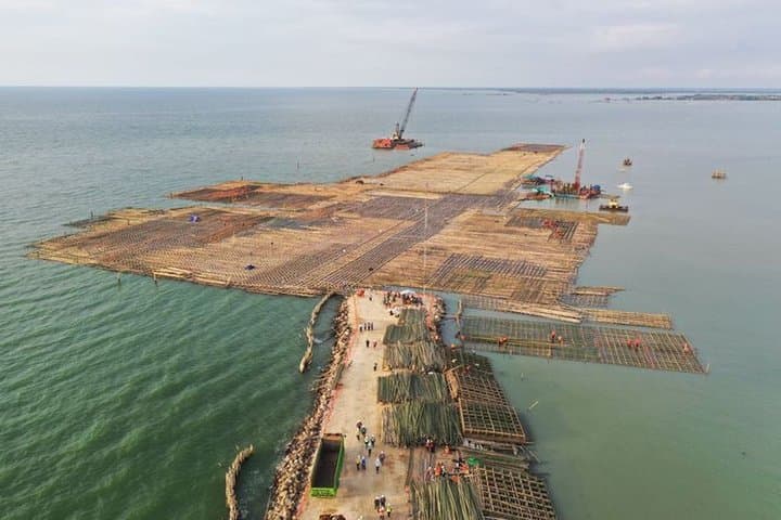 10 Juta Bambu jadi Fondasi Tol Semarang-Demak di Atas Laut