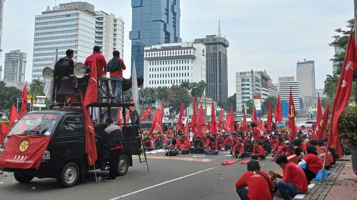 Jalan di Kawasan Medan Merdeka Ditutup, Ada Demo Buruh