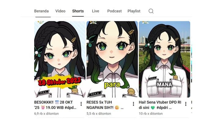 DPD RI Perkenalkan VTuber Bernama Sena, Avatar Virtual Pembawa Berita
