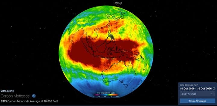 Langit Indonesia ‘Memerah’, NASA Deteksi Karbon Monoksida Pekat