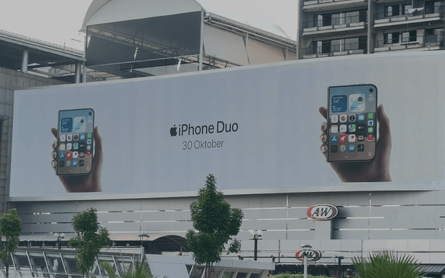 Billboard iPhone Duo Mejeng di Jakarta, Dijual Perdana 30 Oktober
