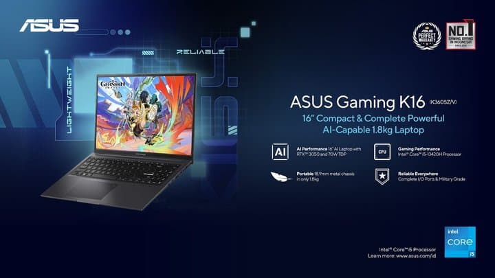 Review ASUS Gaming K16: Laptop Gaming Kelas Militer, Tenaganya Monster
