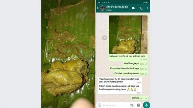 Geger! Curhat Wanita Beli Nasi Padang Dapat Usus Isi Kotoran Sapi