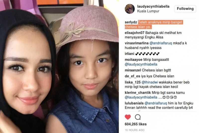 Laudya Cynthia Bella Unggah Momen Pertama Kali Jemput Engku Aleesya di Sekolah