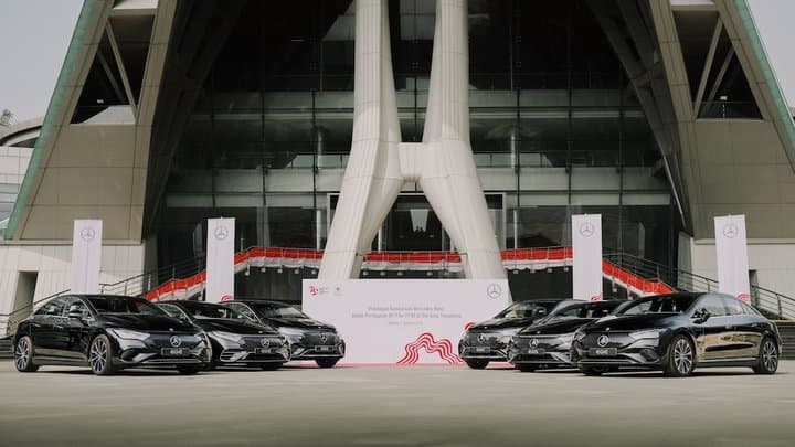 Belasan Unit Mobil Listrik Mercy Siap Ramaikan HUT RI di IKN Belasan Unit Mobil Listrik Mercy Siap Ramaikan HUT RI di IKN