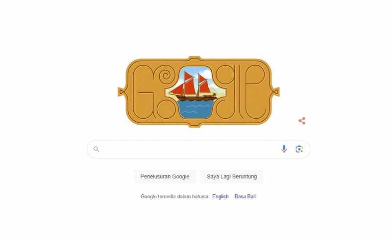 Kapal Pinisi Asal Sulawesi Berlayar di Google Doodle Hari Ini