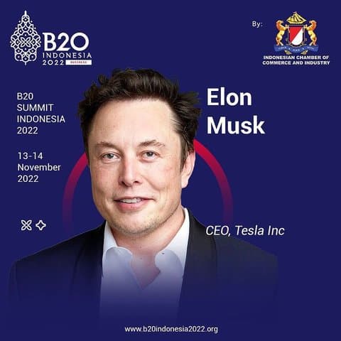 Elon Musk Siap Datangi Indonesia, Jadi Pembicara di B20 Summit 2022 Elon Musk Siap Datangi Indonesia, Jadi Pembicara di B20 Summit 2022