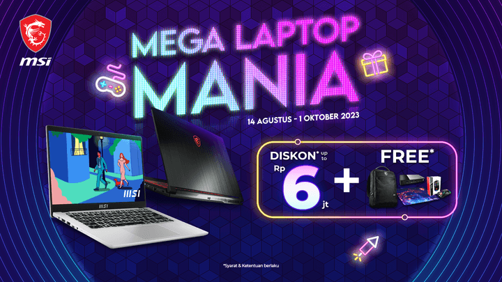 Laptop Gaming MSI Diskon Hingga Rp6 Juta, Dapat Bonus Lainnya Juga! Laptop Gaming MSI Diskon Hingga Rp6 Juta, Dapat Bonus Lainnya Juga!