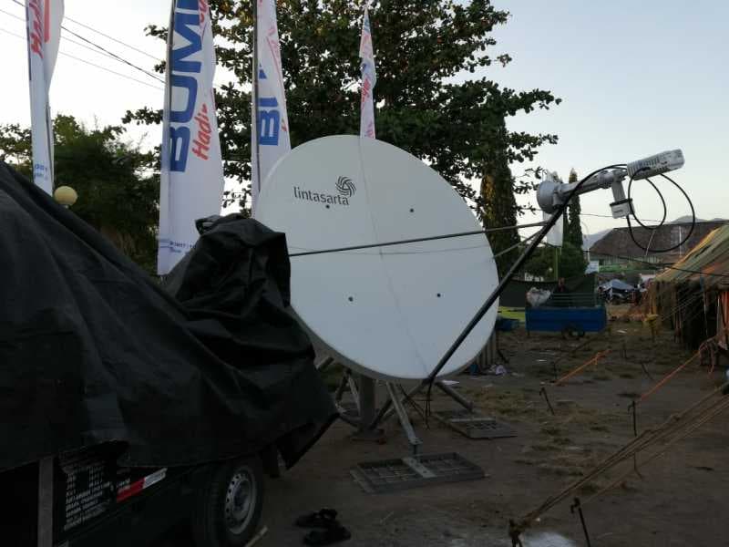 Lintasarta Sediakan Telpon Satelit dan Internet untuk Korban Gempa di Lombok