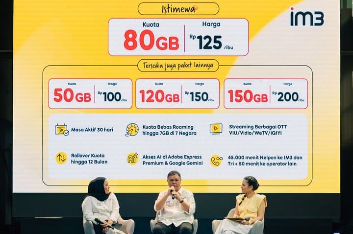 IM3 Istimewa Tawarkan Kuota hingga 150 GB, Ada Benefit AI dan Roaming IM3 Istimewa Tawarkan Kuota hingga 150 GB, Ada Benefit AI dan Roaming