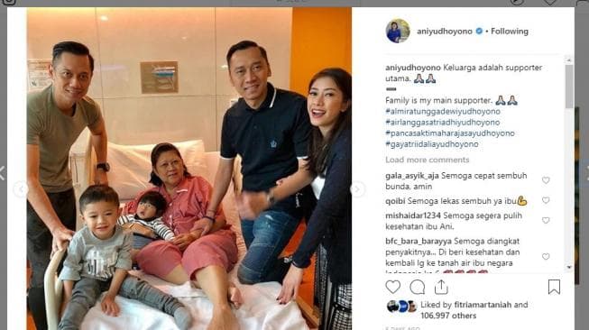 Ani Yudhoyono Kembali Masuk ICU, Dua Putranya Langsung ke Singapura
