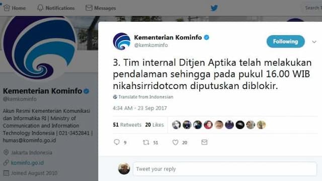 Kemkominfo Sudah Blokir "Nikahsirri.com"