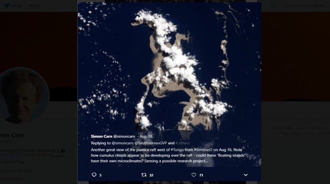 Letusan Gunung Api Bawah Laut di Samudra Pasifik Ciptakan Efek Mengerikan