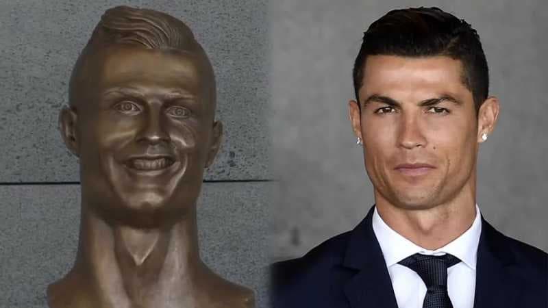 Patung Christiano Ronaldo yang Menuai Meme Kocak