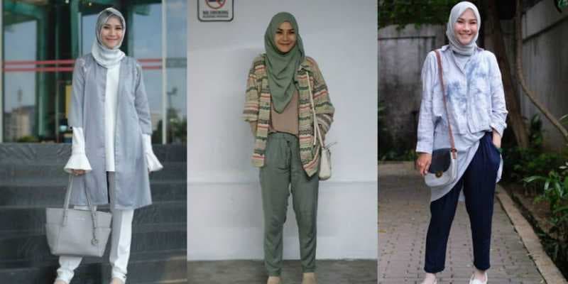 Zaskia Mecca Kombinasikan Hijab Formal Menjadi Lebih Kasual